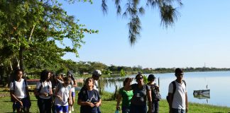 Os alunos fizeram uma trilha do Circuio Ecologico