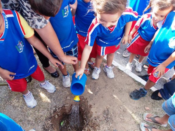 Alunos de creche em Guaratiba realizam plantio de mudas no Dia da Árvore