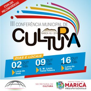 Cultura realiza conferência dias 30 e 31 de outubro