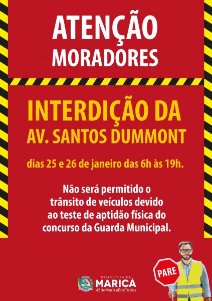 Rua de Araçatiba será interditada dias 25 e 26/01 para prova do concurso publico