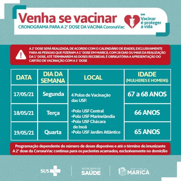 Prefeitura divulga calendário de vacinação