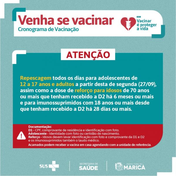 Prefeitura de Maricá inicia repescagem permanente da vacina contra Covid-19