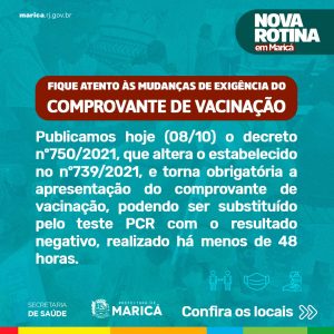 Maricá exige comprovante de vacinação na cidade e autoriza volta de eventos