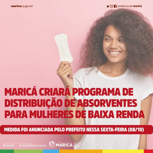 Maricá terá programa para distribuição gratuita de absorventes às jovens e mulheres de baixa renda