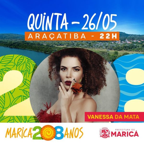 Festa dos 208 anos de Maricá terá show de Vanessa da Mata