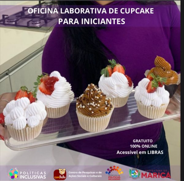 Políticas Inclusivas oferece oficina online de cupcakes