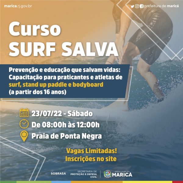 Inscrições do projeto ‘Surf Salva’ começam nesta segunda-feira (18/07)