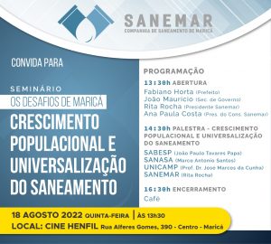 Sanemar assinará acordo de cooperação técnica com a Sabesp e a Sanasa